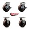 Service Caster 5'' High Temp Glass Filled Nylon Caster Set w/Roller Bearing 2 Brakes 2 Rigid, 4PK SCC-20S520-GFNRHT-TLB-2-R-2 - alternate 2